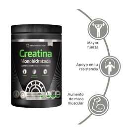 HEALTHADDICTION | Creatina Monohidratada De Alta Pureza 400g | 80 servicios | 5 gr por Porción | Sin Sabor | Fácil disolución