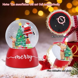 VCUTEKA Snow Globe, Christmas Snow Globe Rotating Musical Snow Globes Santa Claus Snowglobe for Kids Gift and Home Décor, Santa Claus