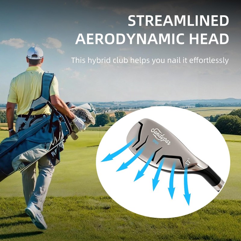 Hybrid Golf Clubs for Men & Women, Graphite Shaft (Silver,Regular-17°)