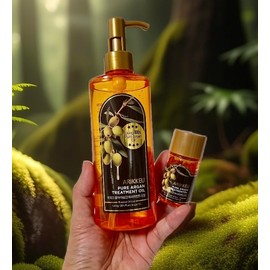 Generic 123 UBuy Shop_Korea 100% Pure Argan Treatment Oil_Highly nutritious hair care product helps turn rough and stiff hair into moist, soft and smooth hair (200ml + 20ml Travel Gift), Orange