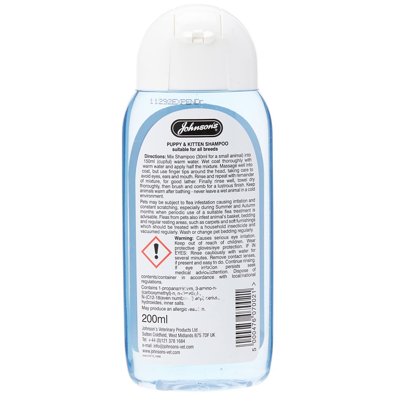 Johnsons Veterinary Products Puppy and Kitten Shampoo,200 ml (Pack of
