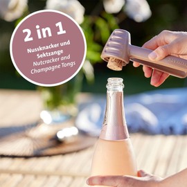 Westmark Nutsprofi - Heavy Duty Nutcracker for Walnuts, Brazil Nuts and Hazelnuts, Effortless Use, Includes Clip to Hold Tongs Together - Aluminium, Rose