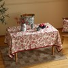 ISAENNE French Tablecloth for Rectangle Tables,Linen Table Cloth with Red
