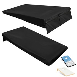 Velfree Cornhole Board Covers, 2 Set Cornhole Covers for 4' x 2' Regulation Size Boards, with Bag for Storing Cornhole Bags, Cornhole Accessories - All Weather Protection, Black