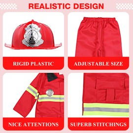 Udekit Udekit Feuerwehrmann Kostüm für Kinder Feuerwehrchef Cosplay Rollenspiel Spielzeug Zubehör für 6-7 Jahre