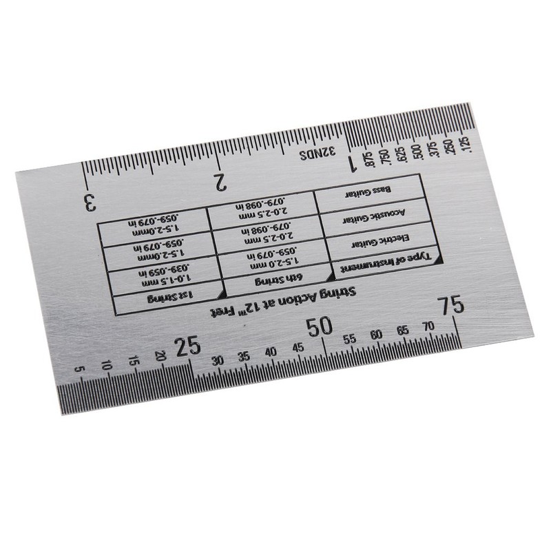 Alnicov Stainless Steel String Action Ruler Guitar Setup Gauge Luthier