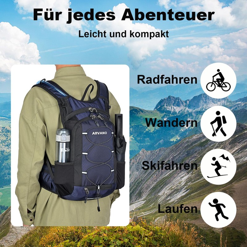 Arvano Bicycle Backpack Lightweight Ski Backpack Small Hiking Backpack MTB