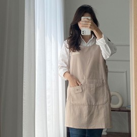 Hans Gallery Modern daycare apron Daycare teacher teacher one-piece apron (2 sizes), Modern apron (stripe_red) Modern apron (stripe_red)_XLXL / 한스갤러리 모던 어린이집 앞치마 보육 교사 선생님 원피스 앞치마(2sizes), 모던앞치마(스트라이프_레드)모던앞치마(스트라이프_레드)_XLXL