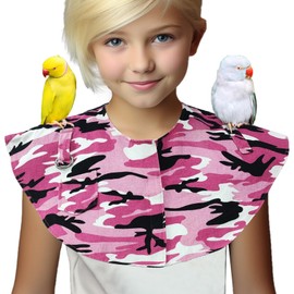 XQIGI Parrot Anti-Scratch Shoulder Protector, Hang Bird Anklet Toys, Waterproof Pet Training Pad Poop Diaper Anti-bite Shawl for Parakeets Cockatiels Macaws Lovebirds Finches (Small,Pink)