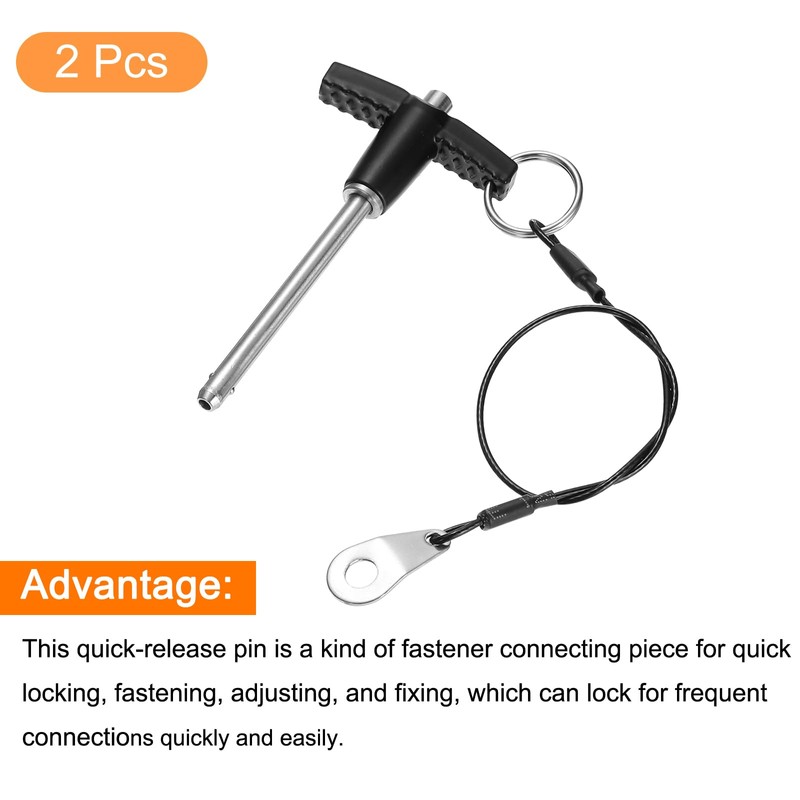 QUARKZMAN Pack of 2 T-Handle Locking Pins, 5 mm x