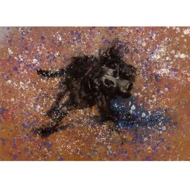 Cocker Spaniel Art, Happy Splashing Black Working Cocker Gift, Cocker Spaniel Mum, Cocker Spaniel Gifts for Women, Dog Wall Art, Modern Abstract Puppy Wall Art (a4)