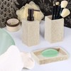 Natural Stone Effect Soap Dish Holder Cup Dispenser Tray