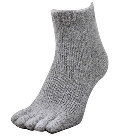 SocksDEPO Socks, Made by a Tebukuro Shop, "Mokomoko Five-Toe Socks, Loose, Single, Short Type", Fleece-Lined, Made in Japan, gray (light gray)