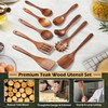 Onader Wooden Kitchen Utensils Set with Holder, 10Pcs Teak Wood