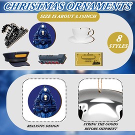 AceOrbit 24 Pcs North Express Train Decoration Tree Hanging Ornament