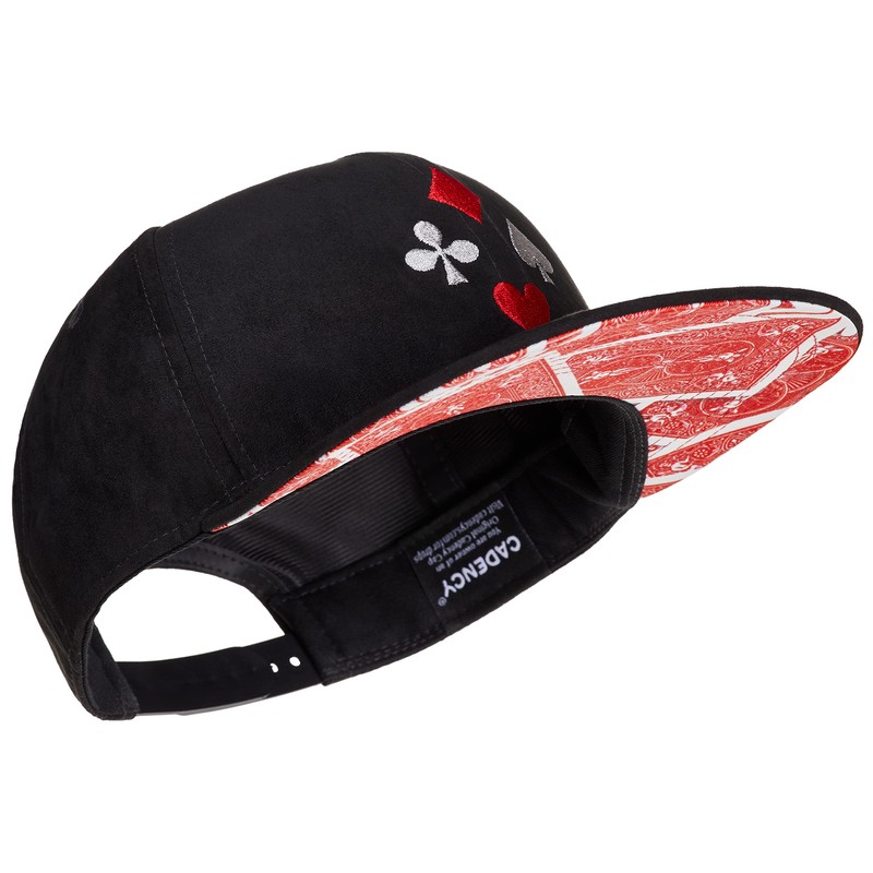 Cadency® Snapback Cap Poker Women Men Black Unisex Adjustable Size,