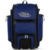 Boombah Rolling Catcher's Superpack Baseball/Softball Gear Bag - 23-1/2" x 13-1/2" x 9-1/2" - BM-9124C23 Black/Royal - Telescopic Handle - Holds 4 Bats - Wheeled Version