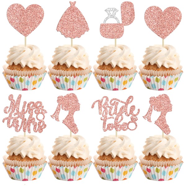 24 piezas de decoración para magdalenas de novia a ser