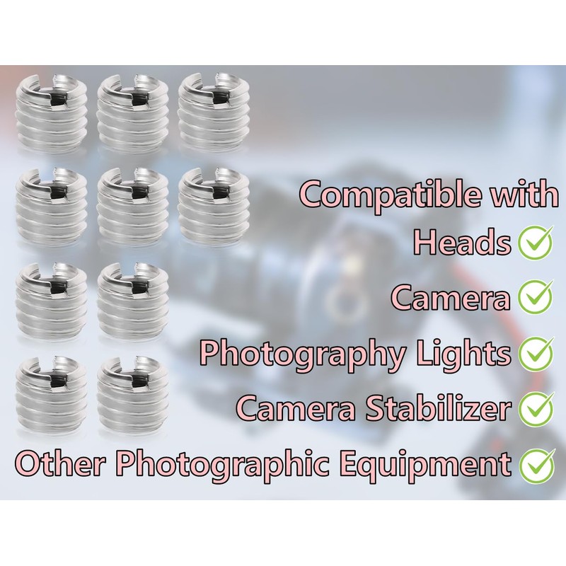 Lhbwhiz 1/4 to 3/8 inch conversion screw adaptor, camera tripod