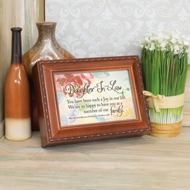 Cottage Garden Daughter-in-Law Such A Joy Rope Trim Woodgrain Music Box Plays Tune How Great Thou Art