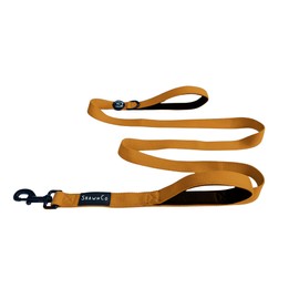 ShawnCo Dream Walk Dog Leash- Premium, Nylon Pet Leash with Soft Neoprene Handle for Small, Medium and Large Dogs (Sunset Orange, M/L 6FT w/ 2 Handles)