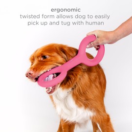 Ubbi Pet x Karim Rashid Collaboration, Tuggle Dog Toy, Durable Rubber with Ergonomic Grip, for Medium to Large Dog Breeds, Pink