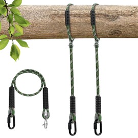 Set of 2 Swing Attachment Rope Hammock, 120 cm Adjustable Swing Rope Suspension Hanging Chair Set with Carabiner Outdoor Playground Swing Tree Swing Nest Hanging, Diameter 12 cm / 453 kg