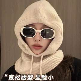 Women's Winter Knit Balaclava Hooded Neck Warmer Hat lf2532 Free Size / M56-58cm, Gray 3ea