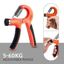 Fk Sports Forearm & Hand Grip Strengthener With Adjustable Resistance 5-60kg (2Pcs Set) | Adjustable Hand Exerciser for Wrist, Finger & Forearm Workout (Black & Orange)