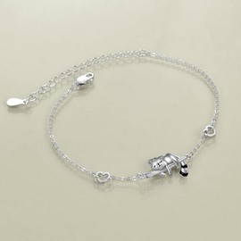 ONEFINITY Red Panda Sterling Silver Bracelet - Red Panda Jewelry for Women Gifts