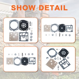 Mtanlo For Husqvarna 133 154 234 238 242 249 250 254 257 261 262 340 345 246 350 351, Carburetor Repair Kit, For Walbro K-22-HDA HDA-10
