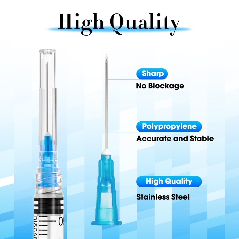 100 Pack Plastic Tube Lab Dispensing Tools, 3ml Syringes with