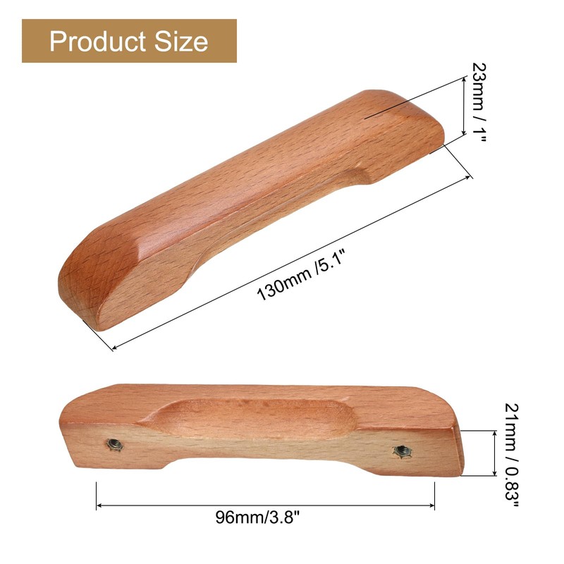 sourcing map 6Pcs Wood Drawer Pulls Handles, 96mm/3.8" Hole Spacing