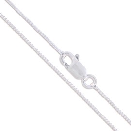 Sterling Silver Box Chain 1.5mm Solid 925 Italy Lightweight Lobster Claw Clasp Necklace 20"