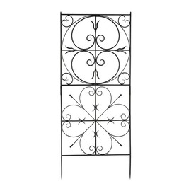 Achla Designs VFT-22 Aldrich Support Wrought Iron Garden Trellis for Climbing Plants, Graphite