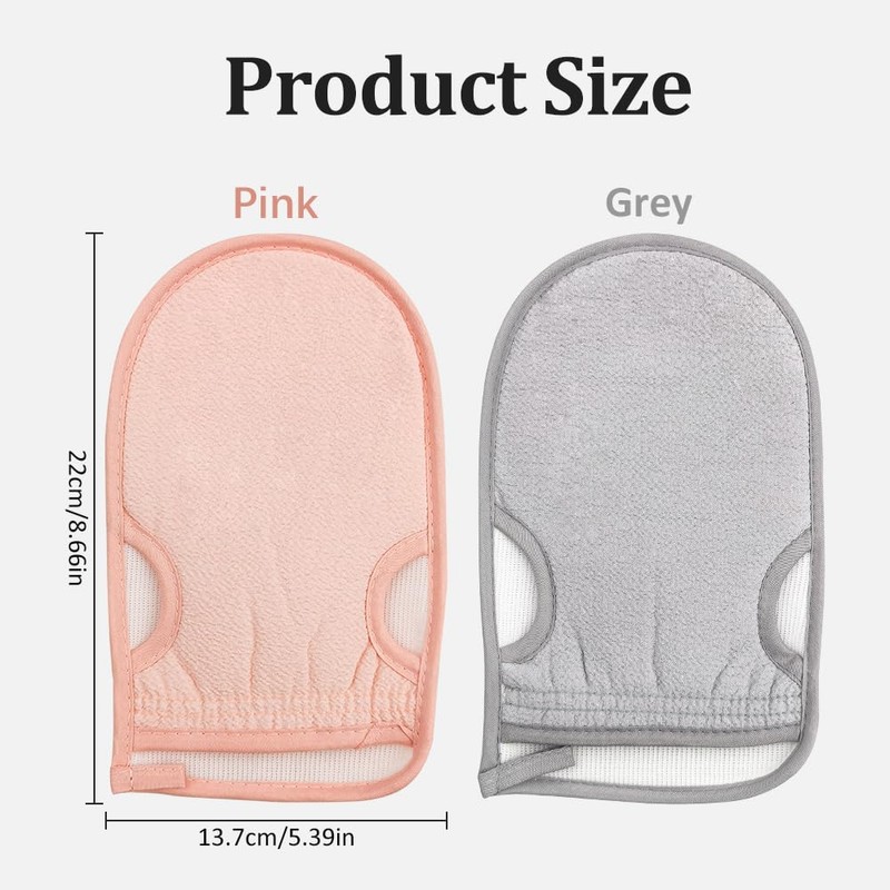 Pack of 2 Body Exfoliating Gloves for Bath, Hamam Glove
