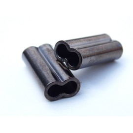 Mini Copper Double Barrel Crimp Sleeves 1.3mm x 7mm - 100 Pieces