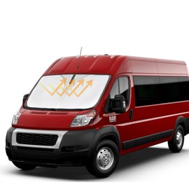 Windshield Sunshade for 2014-2023 2024 2025 Dodge Ram ProMaster Accessories Full Size Cargo Van Chassis Cab Cutaway Front Window Sun Shade Heat UV Rays Reflector Windshield Cover Sun Visor Protector