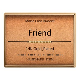 SANNYRA Best Friend Bracelet 14k Gold Plated Beads on Silk Cord Secret Message Friendship Bracelets Gift for Friend