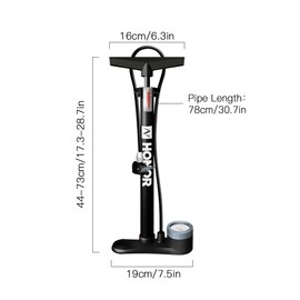 Bicycle Floor Pump 160PSI Bike Air Pump with Gauge Presta & Schrader Valves Tire Tube Inflator with Multifunction Ball Needle Bike Tire Pump Cycle Air Inflator