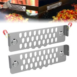 Griddle Accessories of Blackstone Grease Gate Blocker,Grease Gate for Blackstone Griddle,Block Food from Falling into Rear Grease Trap,Movable&Magnetic,Stainless Steel&Heat-Resistant,Rust-Proof(2PCS）