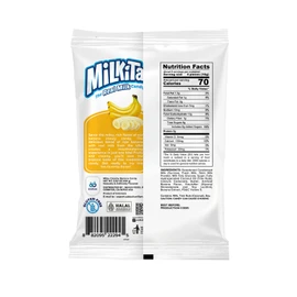 Milkita The Real Milk Candy, Gluten Free Chewy Candies with Calcium & Real Milk, Zero Trans Fat, Low-Sugar, Banana Flavor, 25 Pcs