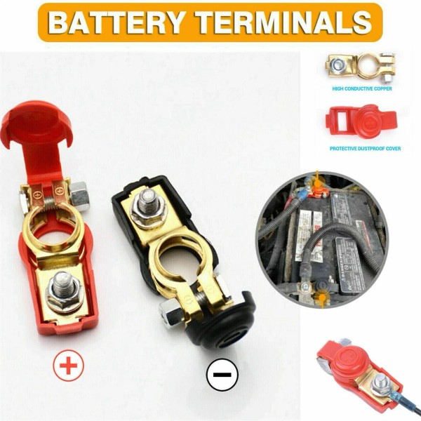 Unbranded 2pc Battery Terminal Car Vehicle Quick Connector Cable Clamp