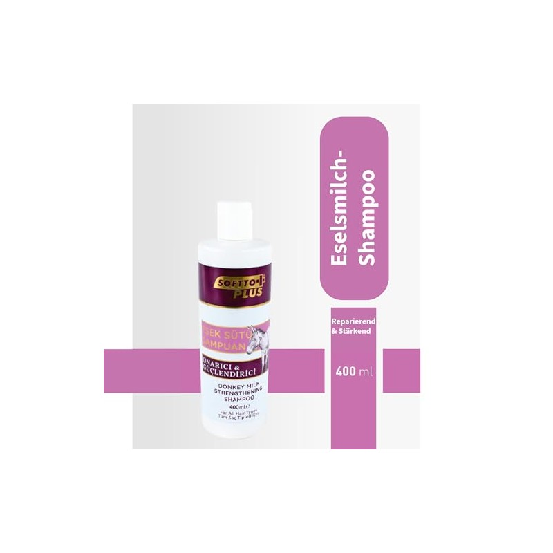Softto+Plus Eselsmilch-Shampoo – Reparatur, Feuchtigkeit & Glanz für jedes Haar
