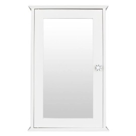Wall Mounted Storage Cabinet White 8-9.9in H 4-7.9in D With Mirror Door For Bathroom Or Kitchen CupboardColor: White