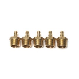Generic Brass Barbed Fitting Coupler / Connector 3/4" Male BSPT x 3/8"(10mm)Hose Barb Fuel Gas Water (Pack of 5)