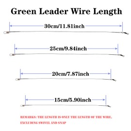50pcs Stainless Steel Wire Leaders Nylon-Coated Fishing Line Wire Leaders Rigging with Swivels Snap Kit Connect Tackle Lure Rig or Hooks Black 25cm