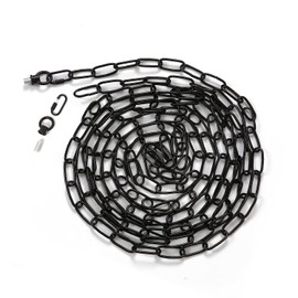 Voguad 15 Feet Lighting Pendant Chain, Black for Hanging Heavy Duty, Extension with Connection Locks for Light Fixture, Swag Lamp, Load Capacity 65 Lbs
