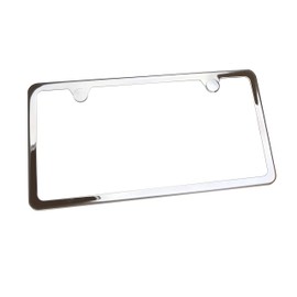 Circle Cool T304 Stainless Steel Polish Mirror Two Hole Slim License Plate Frame Holder Tag w/Chrome Metal Cap …