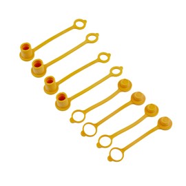 4Packs 3/8" Dust Cap and Plug for Propane Natural LP Gas Quick Connect and Disconnect Coupler, 0.63Inch/16mm (NOT 3/8") Quick Connect Port Plug Dust Cover for Propane Hose, Soft Rubber, Yellow